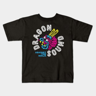 Dragon Sound Against The Ninja Circle Logo Kids T-Shirt